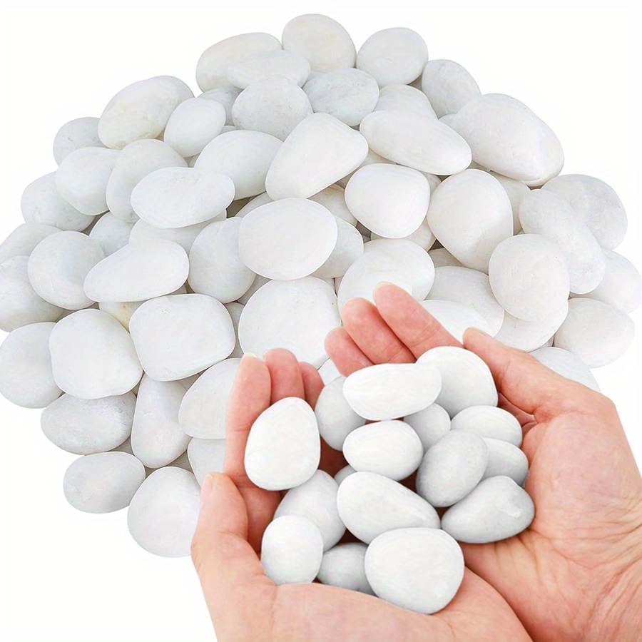 Aquarium Decoration Rock - 200/400 г белые полированные натуральные гальки