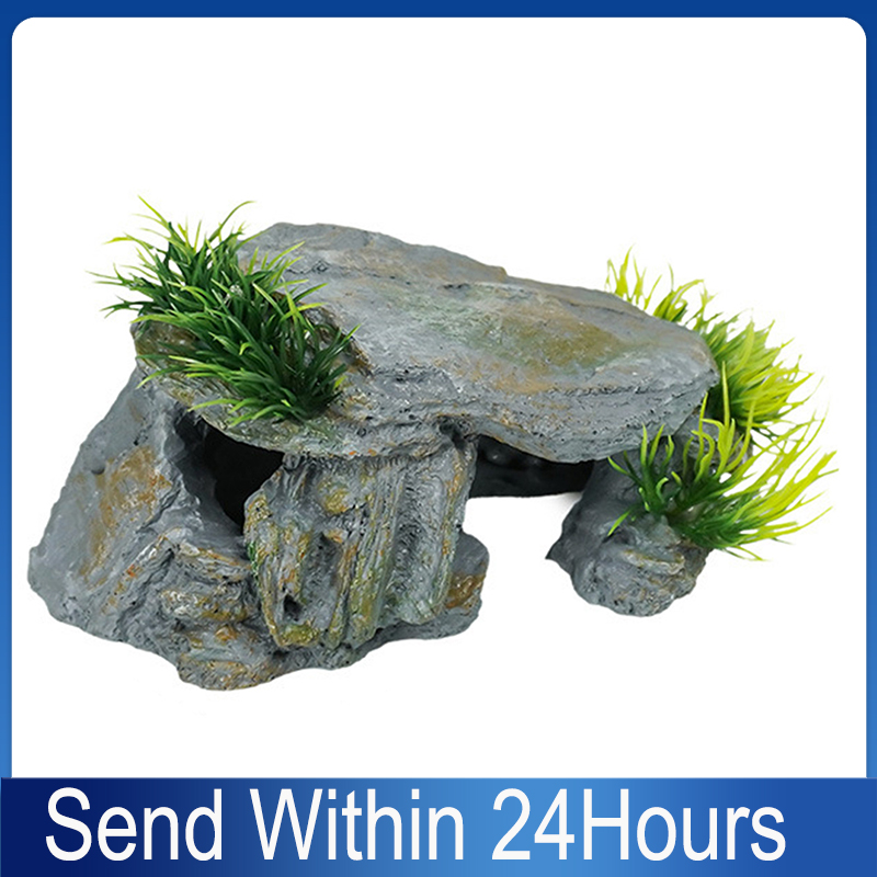 Aquarium Decoration Rock - Природная каменная пещера-укрытие для рептилий, аквариумная